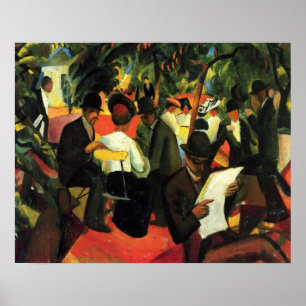 Affiche Restaurant Garden par August Macke. Art vintage