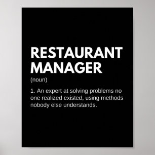 Affiche Restaurant Manager Funny Definition