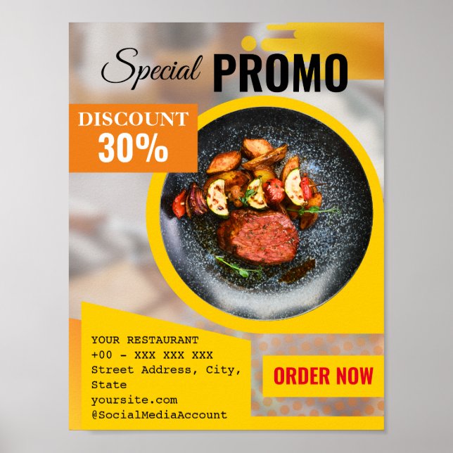 Affiche Restaurant Promo Spécial Restauration (Devant)