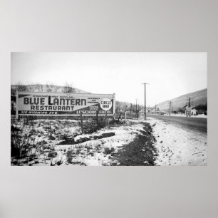 AFFICHE RESTAURANT SCRANTON PENNSYLVANIA BLUE LANTERN
