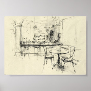 Affiche Restaurant Vintage confortable Intérieur