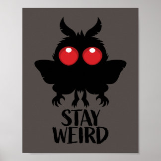 Affiche Reste Bizarre Mignon Cryptide Mothman Créature Lég