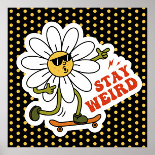 Affiche Reste Drôle Skateboarding Daisy