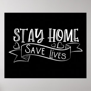 Affiche Rester à la maison Sauver des vies