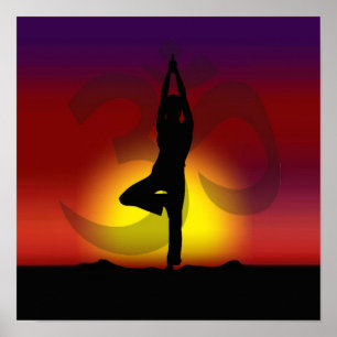 Affiche rester calme et yoga sur l'affiche