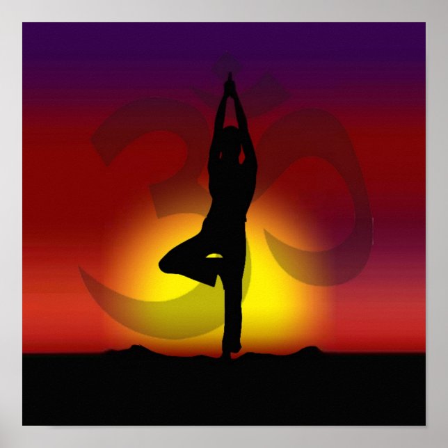 Affiche rester calme et yoga sur l'affiche (Devant)