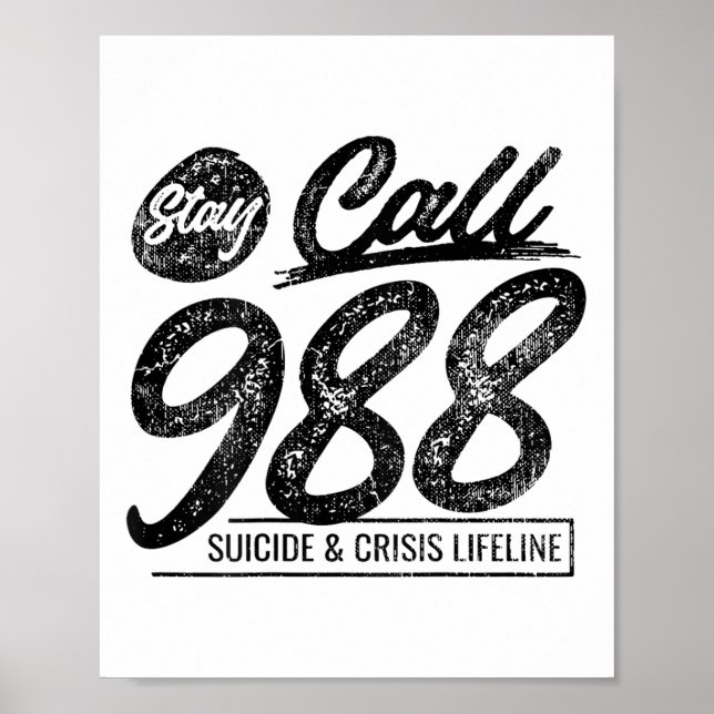 Affiche Restez Appelez la ligne d'assistance pour le suici (Devant)