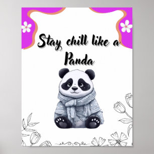 Affiche Restez au frais comme un panda - mignonette Kawaii