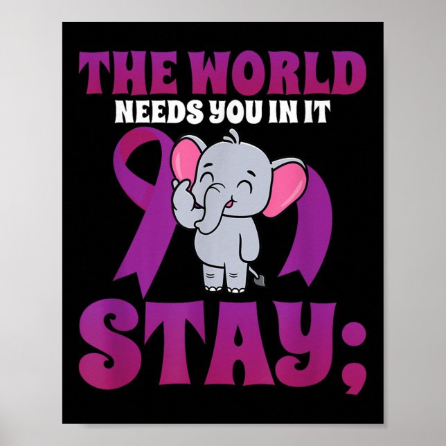 Affiche Restez au monde a besoin de vous éléphant 988 Suic (Devant)