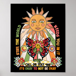 Affiche Restez au monde a besoin que vous appelez 988 Prév