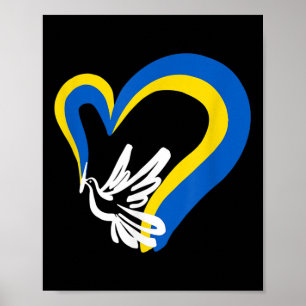 Affiche Restez Avec L'Ukraine Dove La Paix Mondiale Forte 