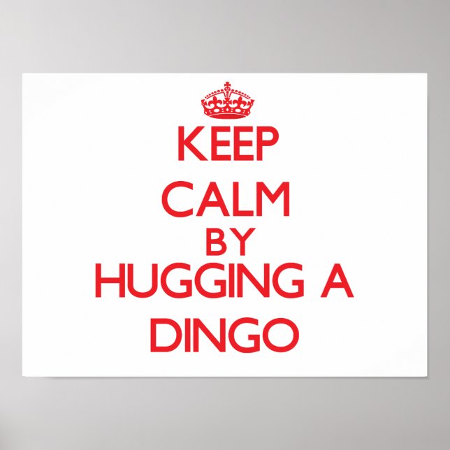 Affiche Restez calme en embrassant un Dingo (Devant)