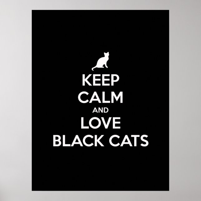 Affiche Restez calme et aimez les chats noirs (Devant)