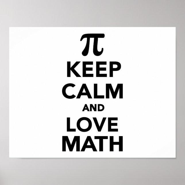 Affiche Restez calme et amour Math Pi (Devant)