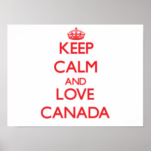 Affiche Restez calme et amoureux Canada