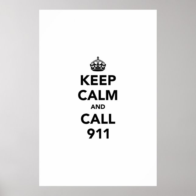 Affiche Restez calme et appelez le 911 (Devant)