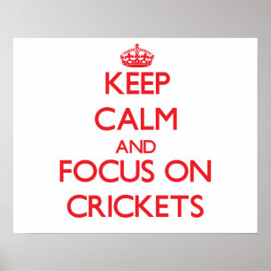 Affiche Restez calme et concentrez-vous sur les crickets