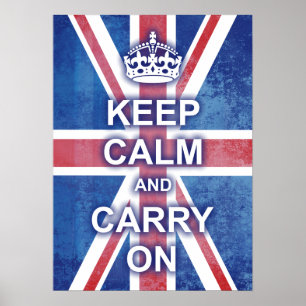 Affiche Restez calme et continuez sur Union Jack
