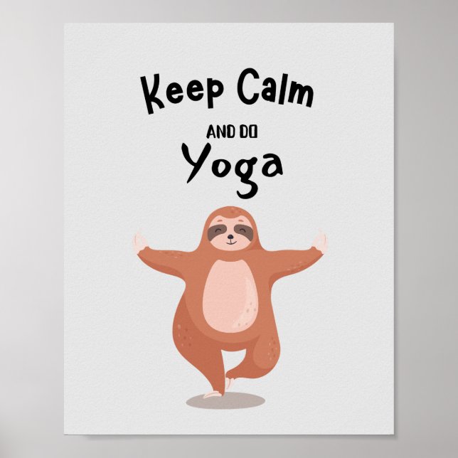 Affiche Restez calme et faites du Yoga amusant (Devant)