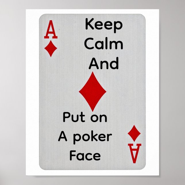 Affiche Restez calme et gardez un visage de poker (Devant)