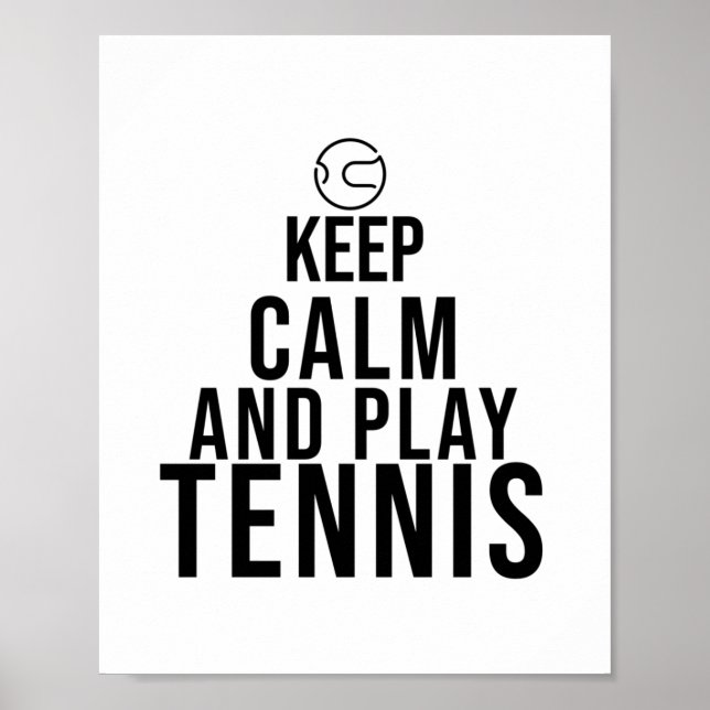 Affiche restez calme et jouez au tennis (Devant)