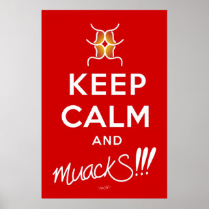 Affiche Restez calme et mouS ! ! ! Rouge&blanc