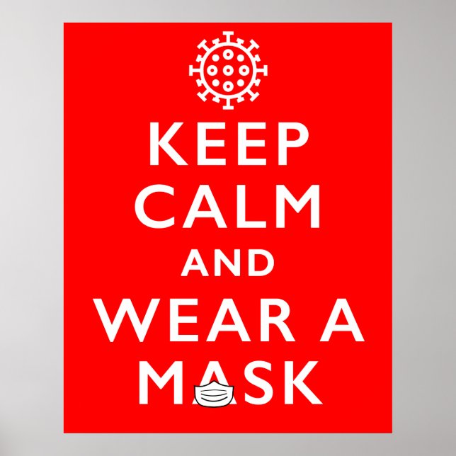 Affiche Restez calme et portez un masque - Coronavirus (Devant)
