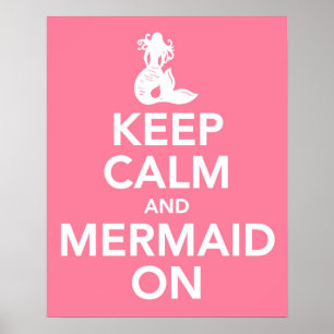 Affiche Restez calme et sirène sur l'affiche imprimée