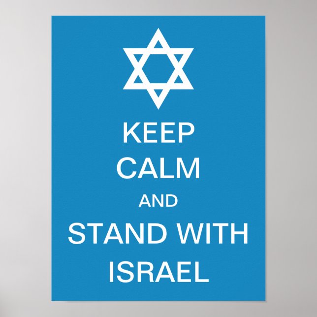 Affiche Restez calme et tenez-vous avec Israël (Devant)