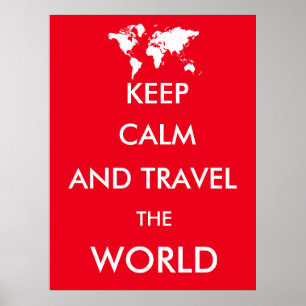 Affiche Restez calme et voyagez dans le monde