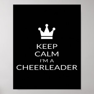 Affiche Restez Calme Je Suis Une Pom-Pom Girl Drôle Cheerl