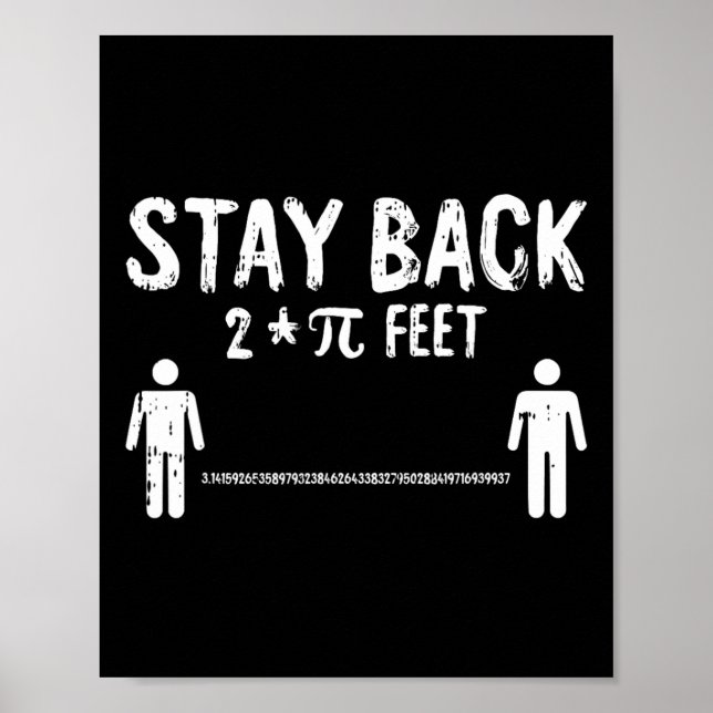 Affiche Restez de retour Pi-day Funny 3.14 Symboles de mat (Devant)