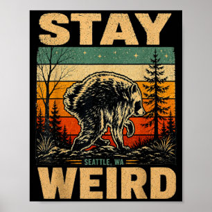Affiche Restez Drôle Bizarre Timothy Raccoon