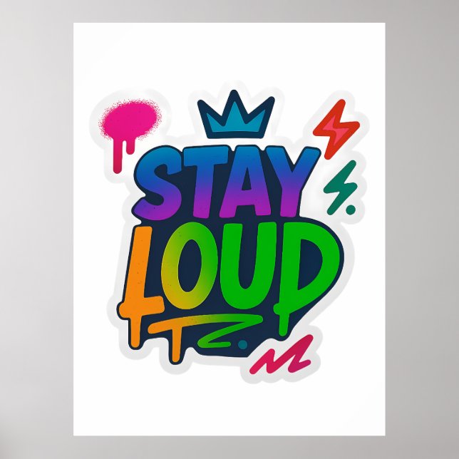 Affiche Restez forte Graffiti Neon (Devant)