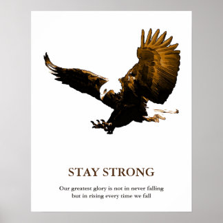 Affiche Restez forts Aigle à tête blanche Motivationnel