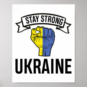 Affiche Restez forts Ukraine - Paix - Liberté