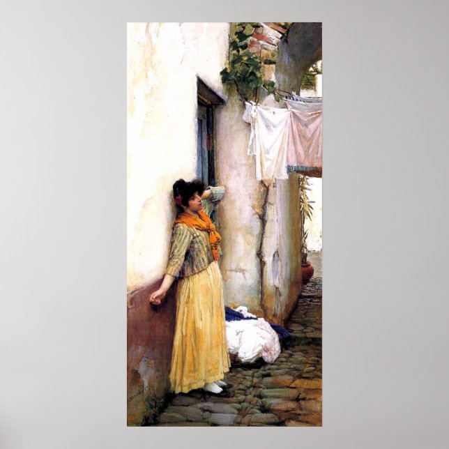 Affiche Resting by John William Waterhouse (Devant)