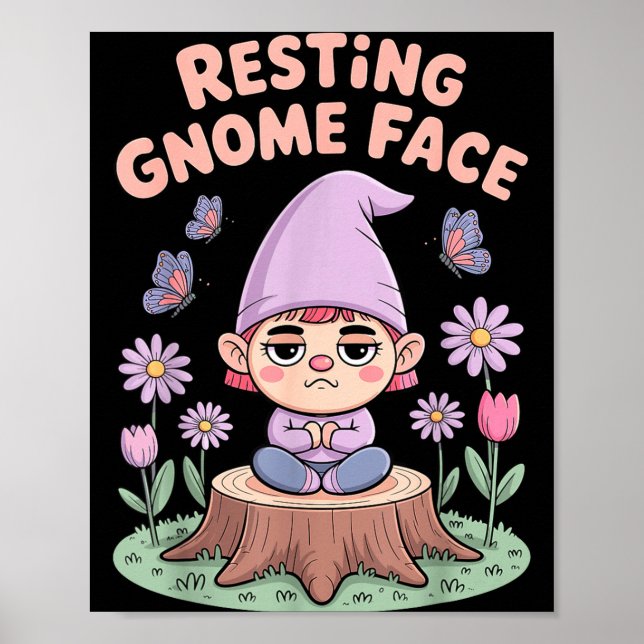 Affiche Resting Gnome Face Cute Funny Christmas Kawaii Car (Devant)