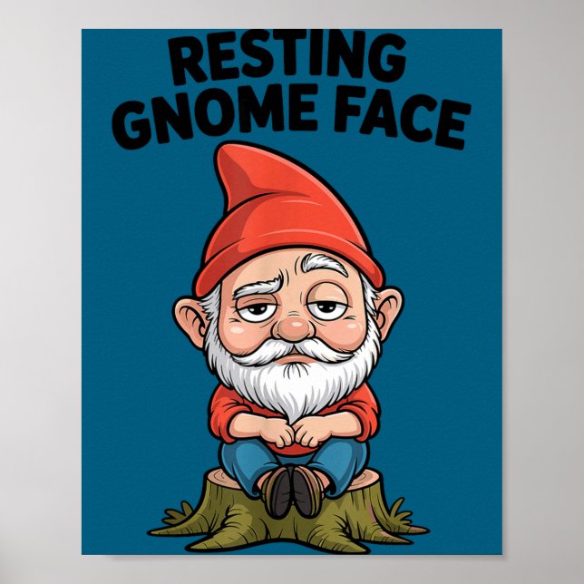 Affiche Resting Gnome Face Cute Funny Christmas Kawaii Car (Devant)