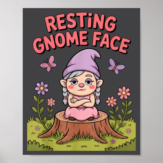 Affiche Resting Gnome Face Cute Funny Christmas Kawaii Car (Devant)