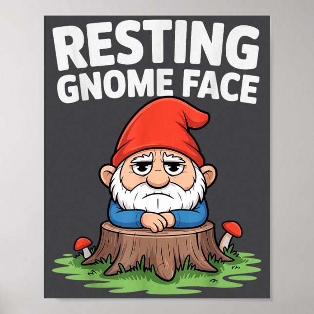 Affiche Resting Gnome Face Cute Funny Christmas Kawaii Car (Devant)