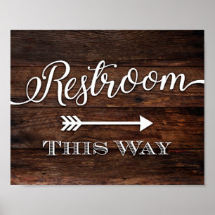 Affiche RESTROOM Rustique Chic DE CETTE FAÇON Signe Imprim