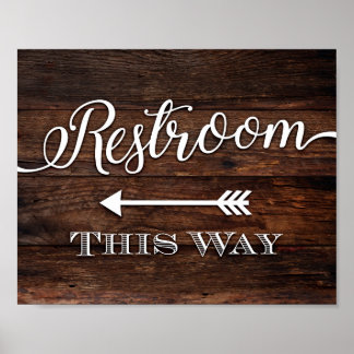 Affiche RESTROOM Rustique Chic DE CETTE FAÇON Signe Imprim