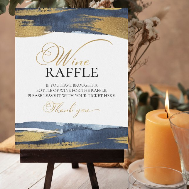 Affiche Résumé Bridal Bleu Douche Vin Raffle Jeu (Créateur téléchargé)