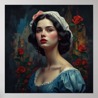 Affiche Résumé détaillé Croquis d'une femme à l'huile