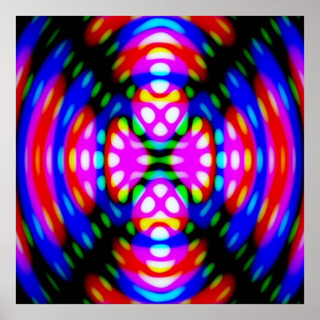 Affiche Résumé Image Colorée Psychedelique Tripant (Devant)
