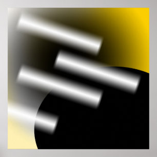 Affiche Résumé Jaune avec Rayons de Lumière AP0005