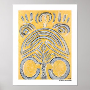 Affiche Résumé jaune - les cadeaux de peinture d'or jaune