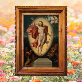 Affiche Résurrection Christ est ressuscité Art chrétien Pâ