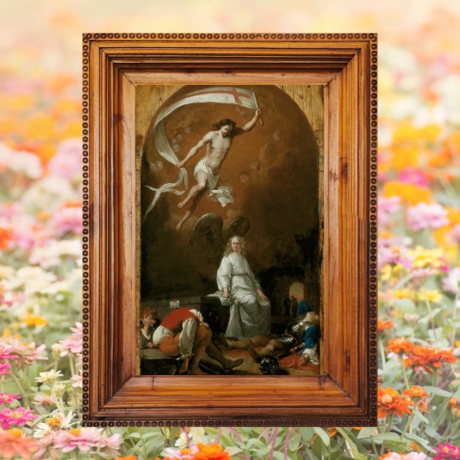 Affiche Résurrection de Jésus catholique chrétien Joyeux P (Religious Christian Catholic Jesus Christ is risen Resurrection Happy Easter Poster)